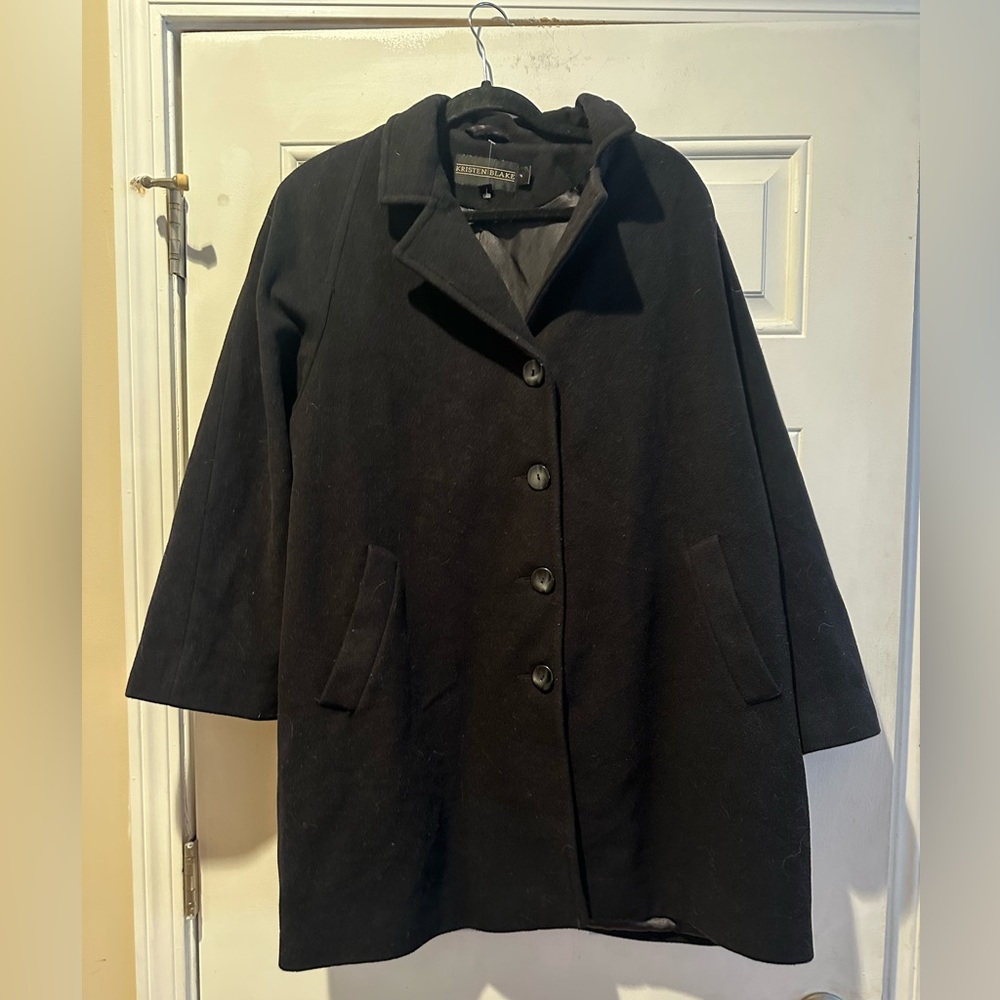 Kristen Blake Elegant Wool Cashmere Pea Coat 18W